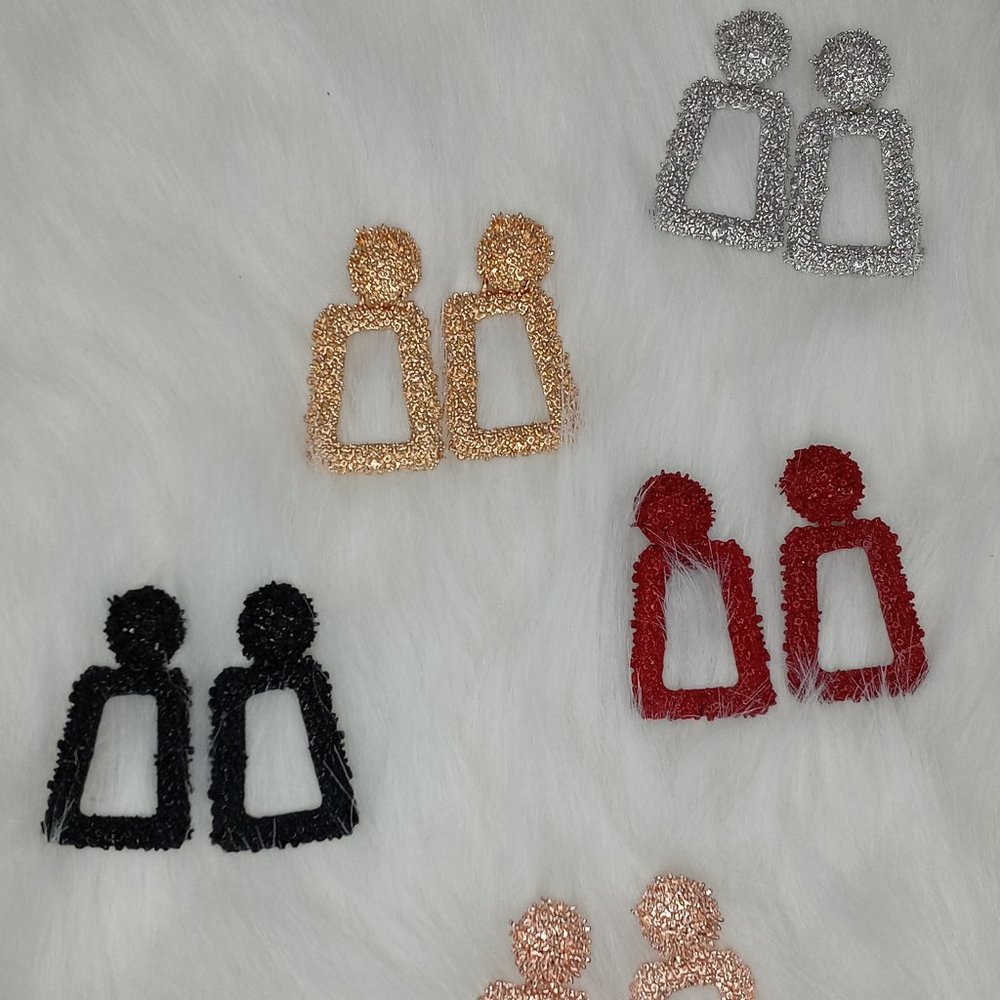 Medium Rectangular Boho Chic Earrings Set Of 5 - image 1